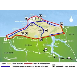 Linha vermehlo : Limite do parque nacionale